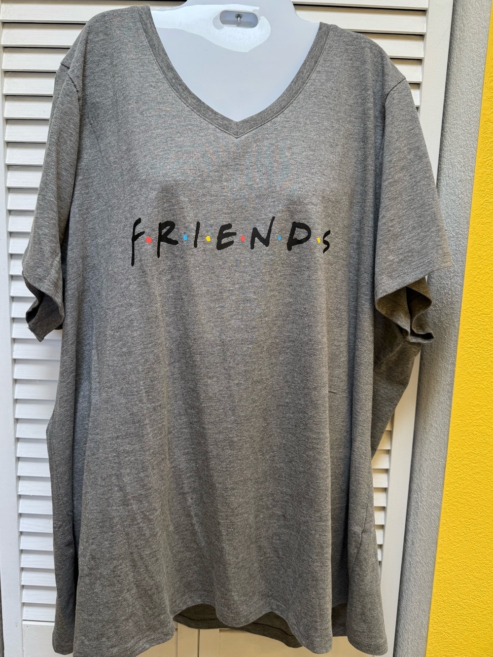 FRIENDS Heather Gray Crewneck Tee with Interior Logo Print